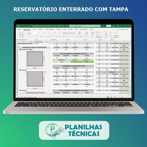 Planilha para Cálculo de Reservatórios Enterrados sem Tampa