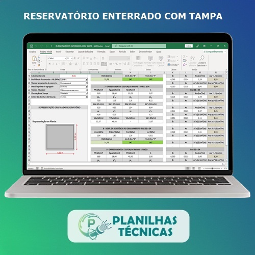 Planilha para Cálculo de Reservatórios Enterrados com Tampa