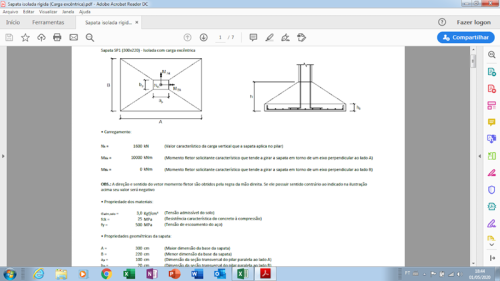 Planilha para Cálculo de Sapatas Isoladas com Carga Excêntrica - Imagem 6