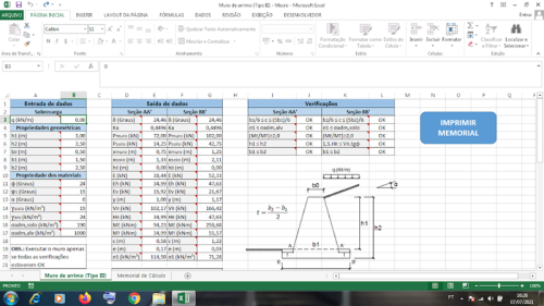 Planilha para Muro de Arrimo Perfil Trapezoidal (Tipo III) - Imagem 3