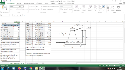 Planilha para Muro de Arrimo Perfil Trapezoidal (Tipo III) - Imagem 4