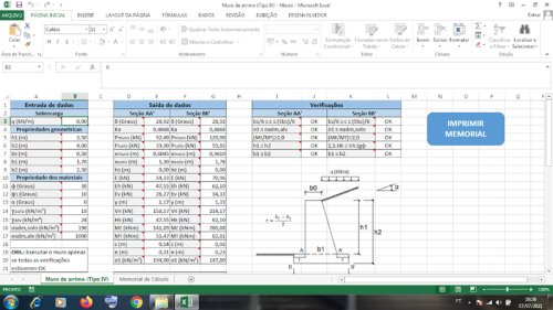 Planilha para Muro de Arrimo Perfil Trapezoidal (Tipo IV) - Imagem 3