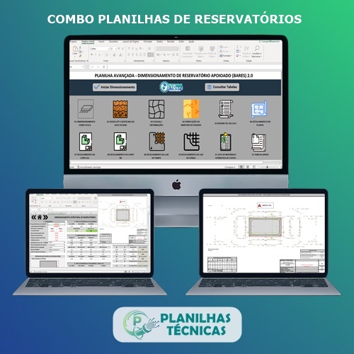 Combo Planilhas para Cálculo de Reservatórios (10 Planilhas)
