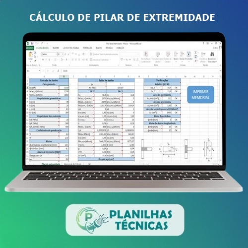 Planilha para Cálculo de Pilar de Extremidade