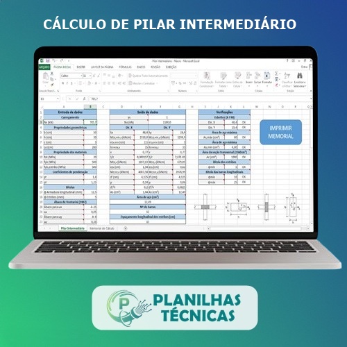 Planilha para Cálculo de Pilar Intermediário