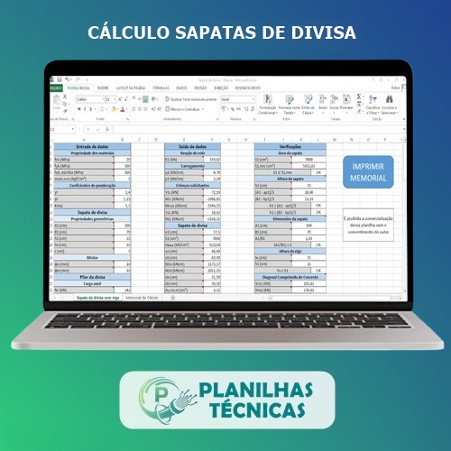Planilha para Cálculo de Sapatas de Divisa com Viga de Equilíbrio