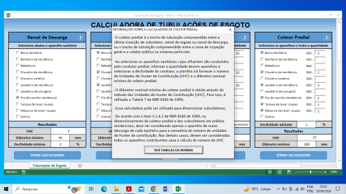 Planilha Cálculo de Tubulações De Esgoto - Imagem 12