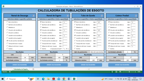 Planilha Cálculo de Tubulações De Esgoto - Imagem 4