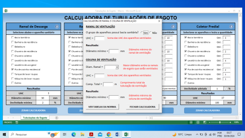 Planilha Cálculo de Tubulações De Esgoto - Imagem 9