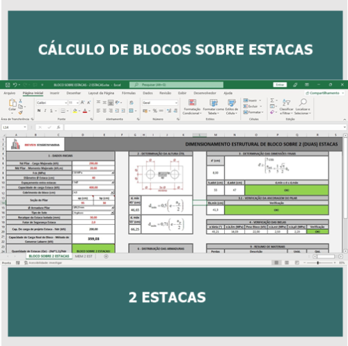 Pacote de Planilhas Cálculo de Blocos de Coroamento (5 Planilhas) - Imagem 4