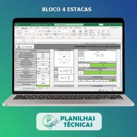 Planilha Cálculo Bloco sobre Estacas - 4 Estacas