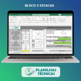 Planilha Cálculo Bloco sobre Estacas - 5 Estacas
