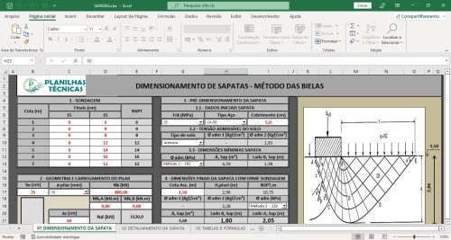 Planilha Cálculo de Sapatas com Carga Centrada - Imagem 4