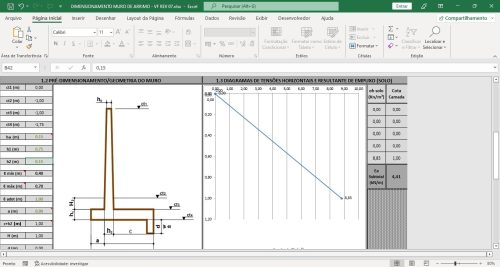 Planilha Dimensionamento de Muro de Flexão - Imagem 4