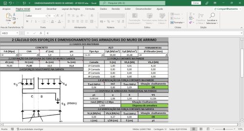 Planilha Dimensionamento de Muro de Flexão - Imagem 6