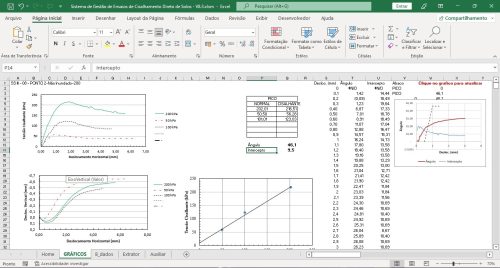 Planilha Sistema de Gestão de Ensaios de Cisalhamento Direto de Solos - Imagem 4
