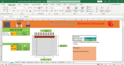Planilha Alvenaria Estrutural Prime - Vigas e Paredes - Imagem 3