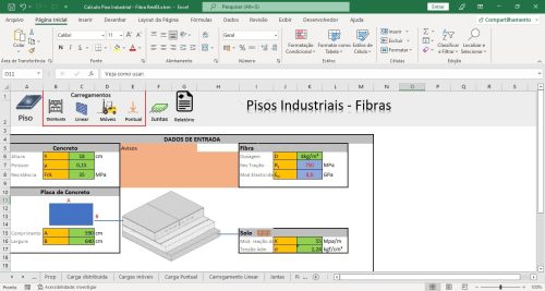 Planilha Cálculo Pisos Industriais com Fibras - Imagem 3