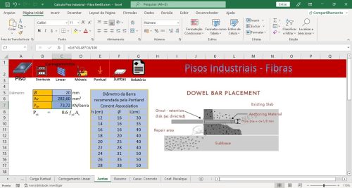 Planilha Cálculo Pisos Industriais com Fibras - Imagem 9