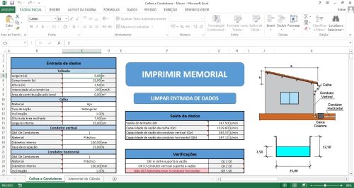 Planilha Instalações de Águas Pluviais (Calhas e Condutores) - Imagem 3