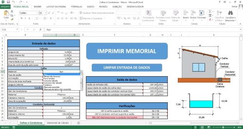 Planilha Instalações de Águas Pluviais (Calhas e Condutores) - Imagem 4