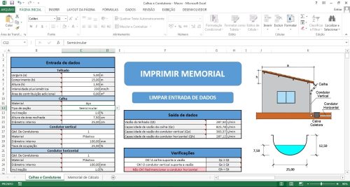 Planilha Instalações de Águas Pluviais (Calhas e Condutores) - Imagem 5