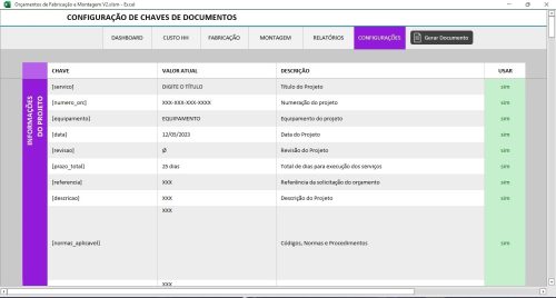 Planilha de Orçamentos de Fabricação e Montagem - Imagem 11