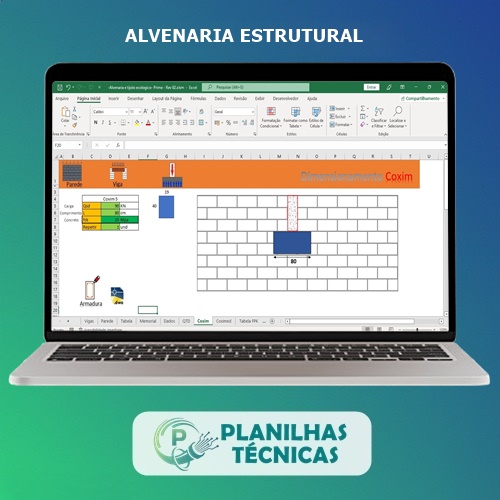 Planilha Alvenaria Estrutural Prime - Vigas e Paredes