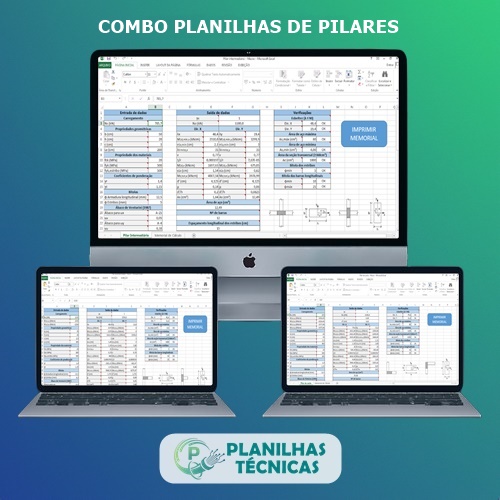 Pacote de Planilhas para Cálculo de Pilares (3 Planilhas)