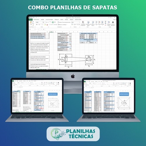 Pacote de Planilhas para Cálculo de Sapatas (3 Planihas)