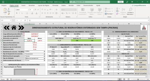 Planilha para Cálculo de Reservatórios Enterrados sem Tampa - Imagem 4