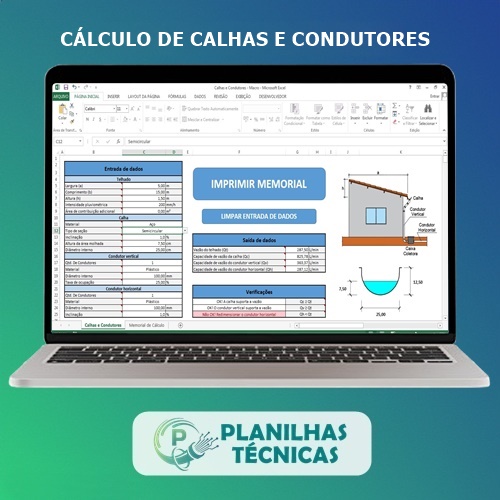 Planilha Instalações de Águas Pluviais (Calhas e Condutores)