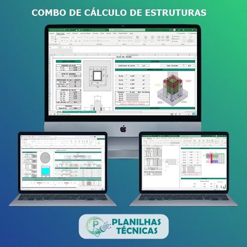 Combo de Planilhas para Cálculo de Estruturas (28 Planilhas)