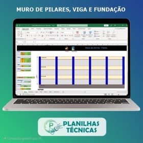 Planilha Muro de Pilares, Vigas e Fundação