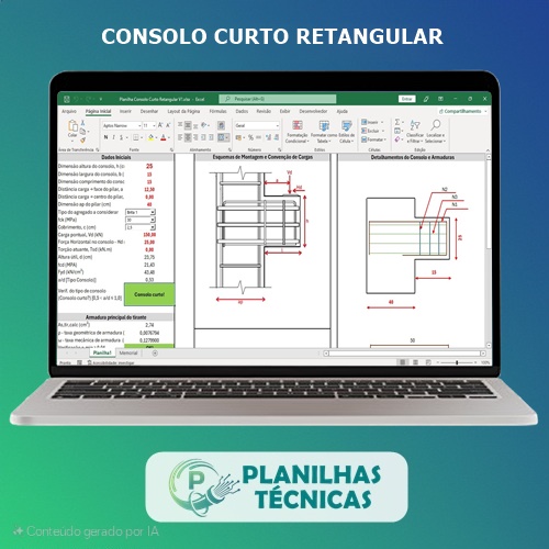 Planilha Consolo Curto Retangular