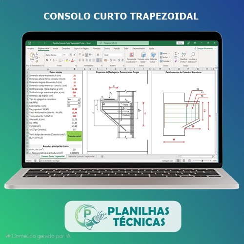 Planilha Consolo Curto Trapezoidal