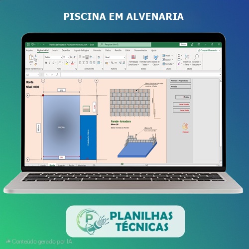 Planilha de Projeto de Piscina em Alvenaria